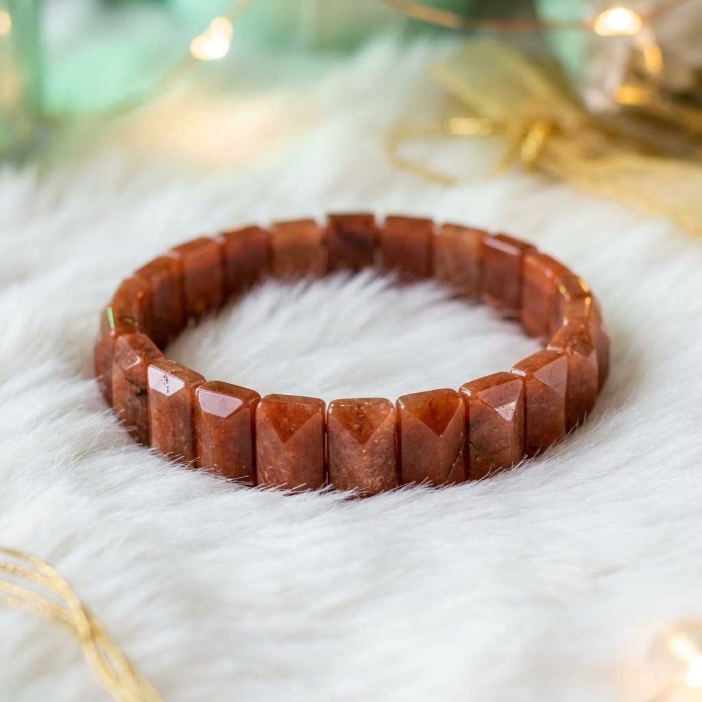 Red Aventurine Pyramid Shape Bracelet